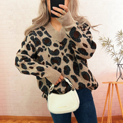 Damen Strickpullover Tiermuster Eveloria