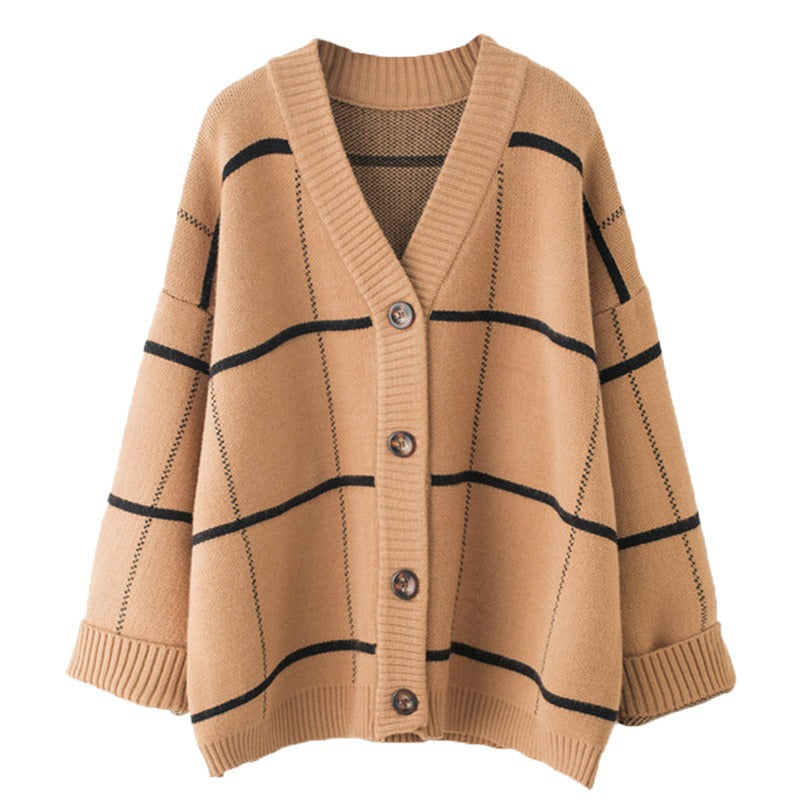 Damen Strickjacke Blockdesign Farbig Eveloria