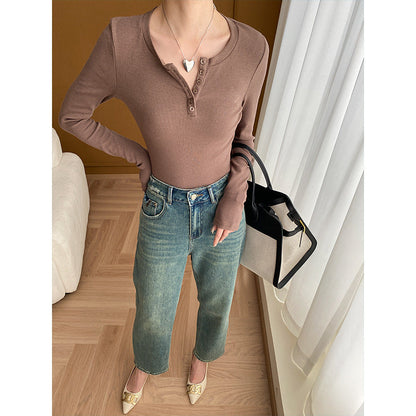 Damen High-Waist Jeans Lässiger Schnitt Nachhaltige Baumwolle