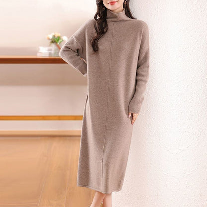 Damen Strickkleid Hochkragen Eveloria
