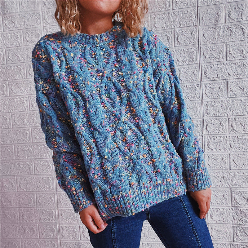 Damen Grobgestrickter Pullover Bunt Eveloria