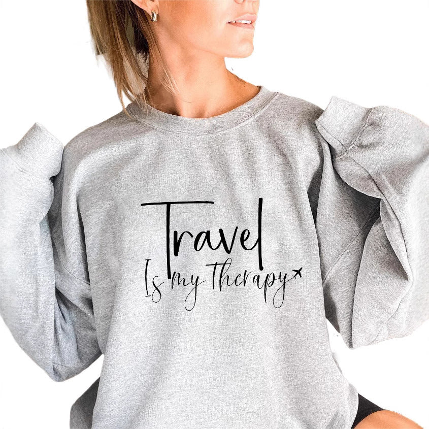 Damen Sweatshirt Statementaufschrift Puffärmel Grau Eveloria
