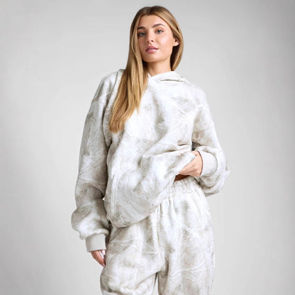 Damen Oversized Kapuzenpullover Camouflage-Design