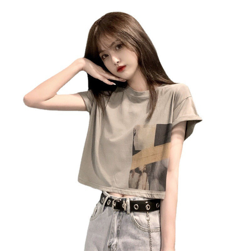 Damen Crop- mit Grafikdruck Eveloria