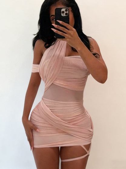 Damen Wickelkleid Asymmetrisch Figurbetont Eveloria
