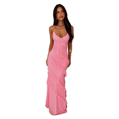 Damen Maxikleid Rüschendesign Schmeichelnder Schnitt Eveloria
