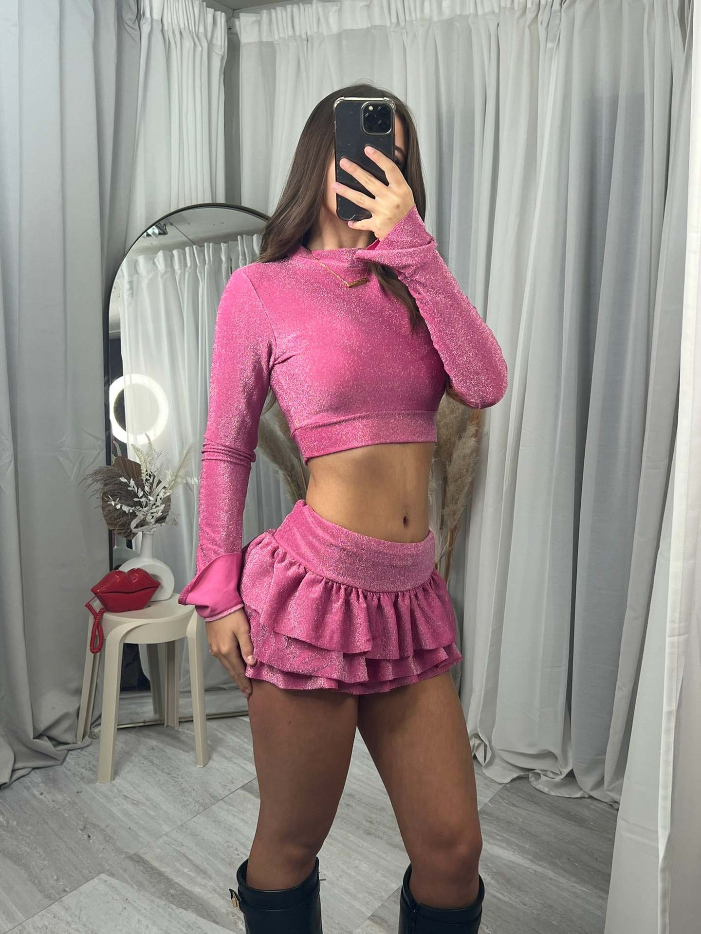 Damen Crop- und Mini-Rock Set Eveloria