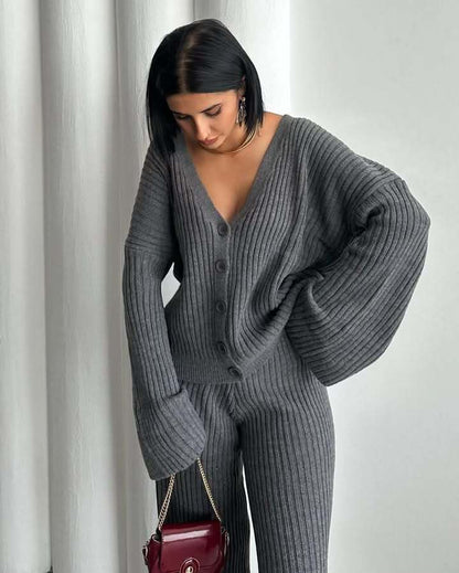 Damen Strickpullover Weite Ärmel Eveloria