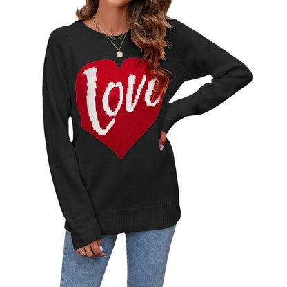 Damen Strickpullover Herz-Design Eveloria