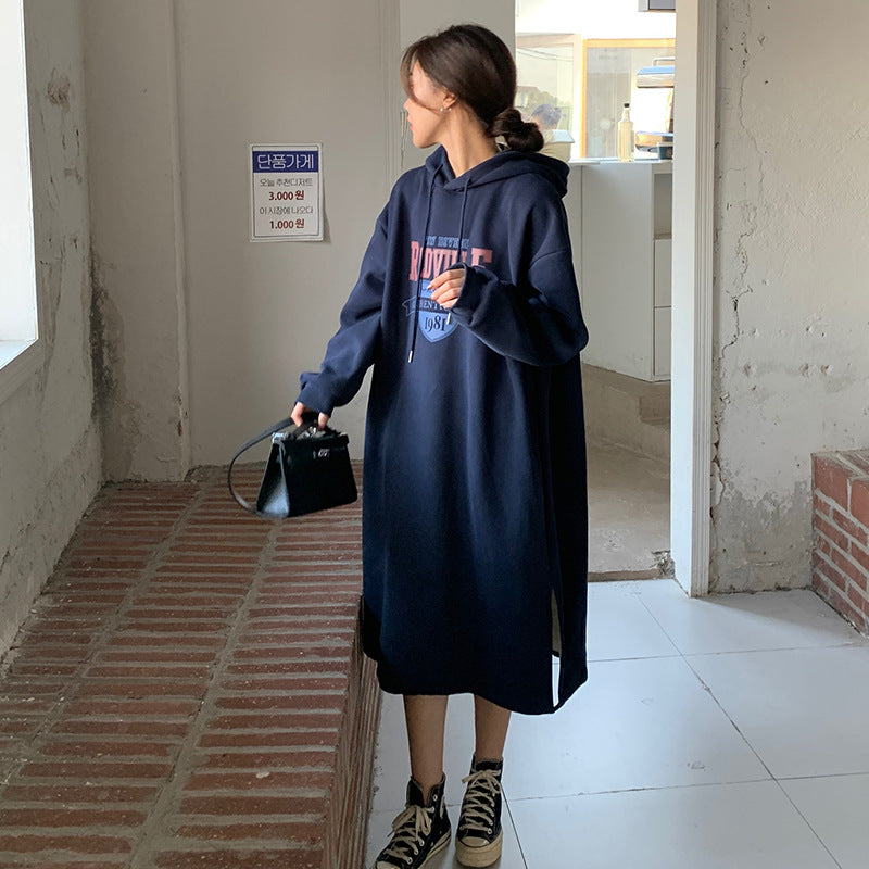 Damen Hoodie-Kleid Lässig Grafikdruck Eveloria