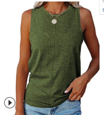 Damen Ärmelloses T-Shirt Elegant Schnitt Eveloria