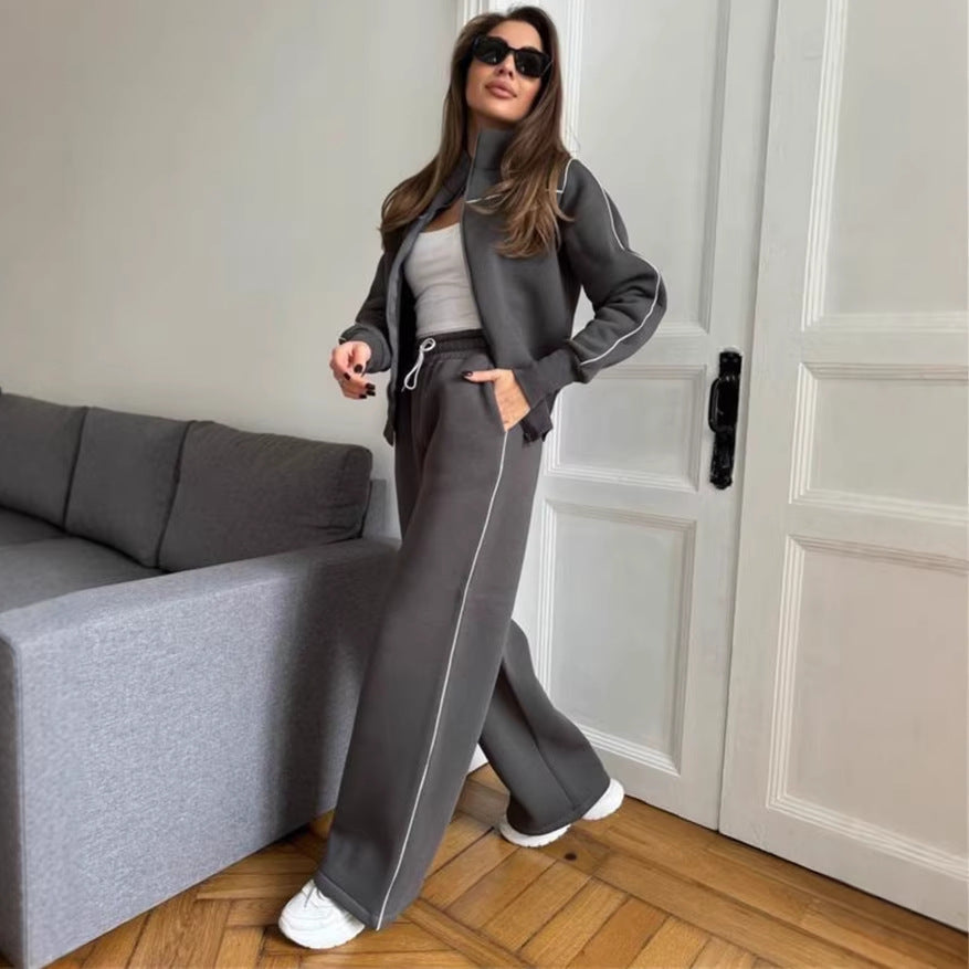 Damen Sweat-Set Hochkragen Weites Design Eveloria
