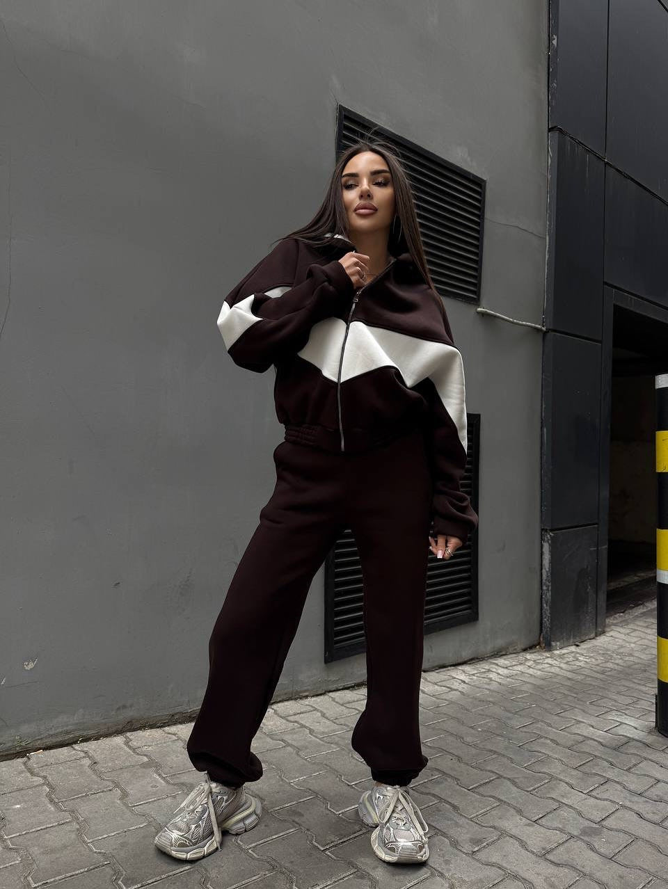 Damen Sportset Kapuzenpullover Jogginghose Eveloria