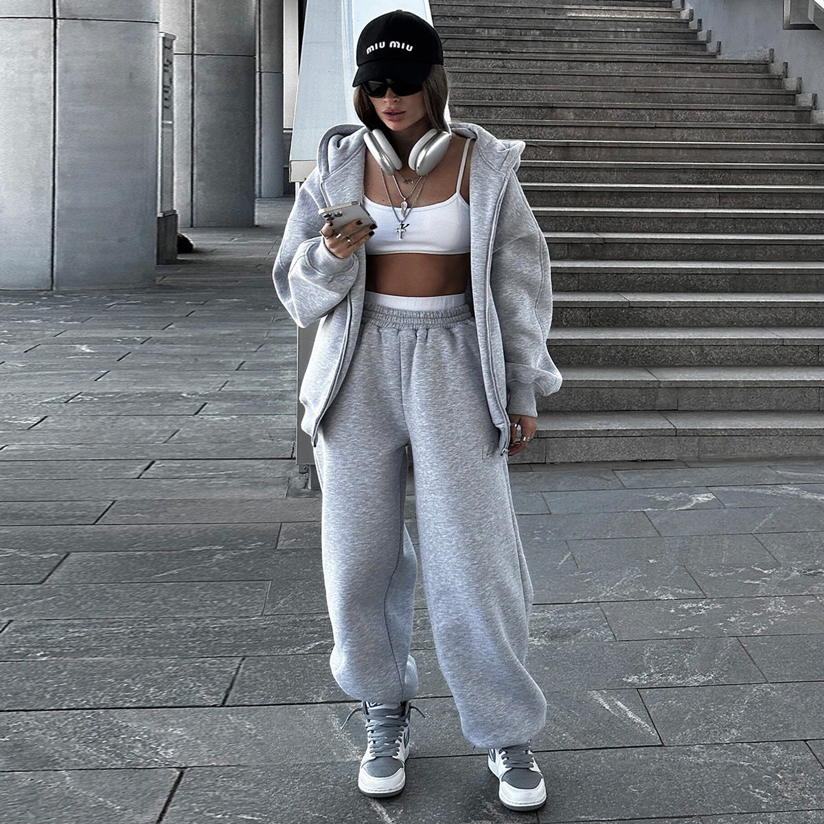 Damen Sportliche Hoodie Jogginghose Set Eveloria - Eveloria