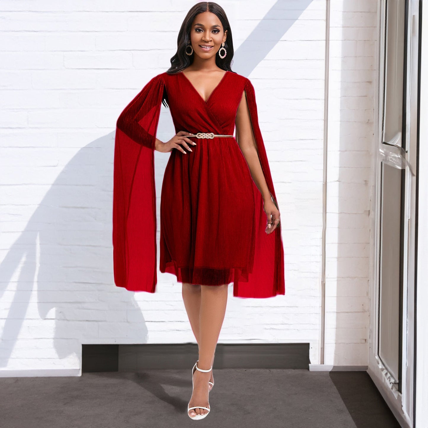 Damen Abendkleid Voluminöse Ärmel Elegante Taillierung Eveloria