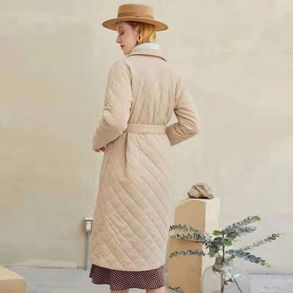 Damen Wintermantel Gesteppt Elegant Gürtel Eveloria