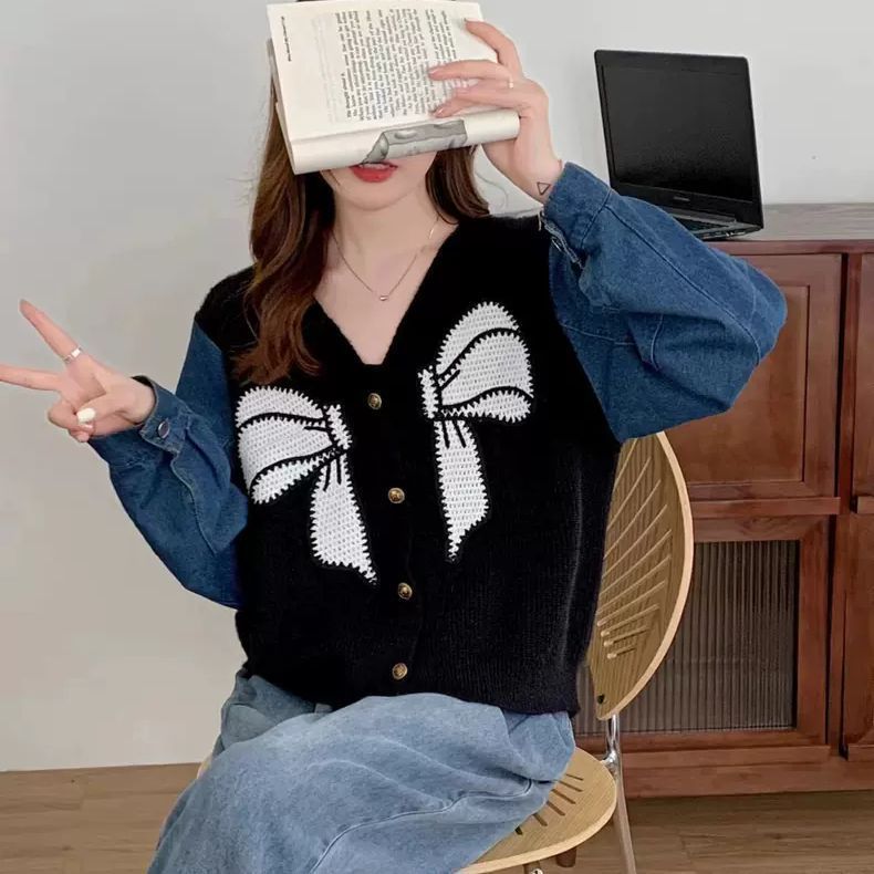Damen Cardigan mit Schleifenstickerei Eveloria