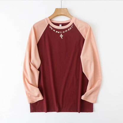 Damen Sportliches Langarmshirt Raglanärmel Baumwolle Eveloria