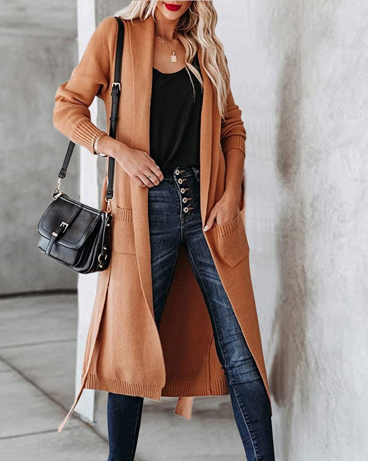 Damen Grobstrick Cardigan mit Taschen Eveloria