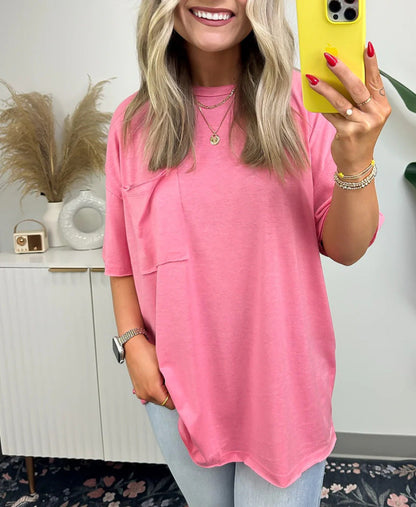 Damen Oversized T-Shirt mit Tasche Eveloria