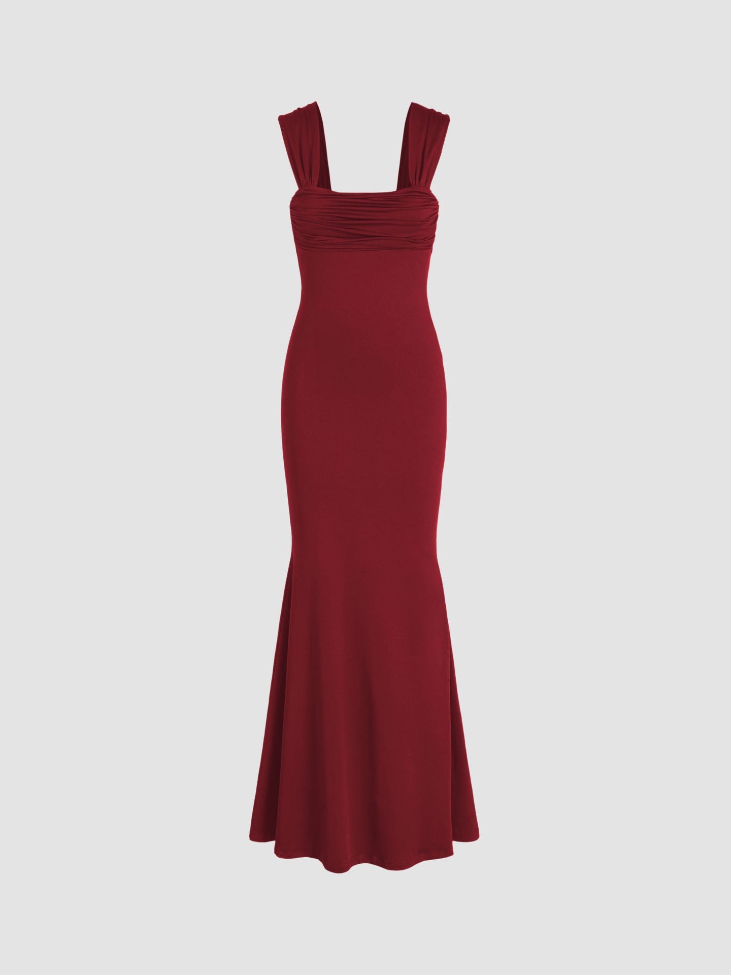 Damen Maxikleid Figurbetont Gerafftes Oberteil