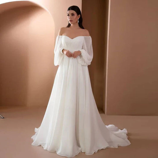 Damen Maxikleid Hochzeitsgäste Carmen Ausschnitt - Eveloria