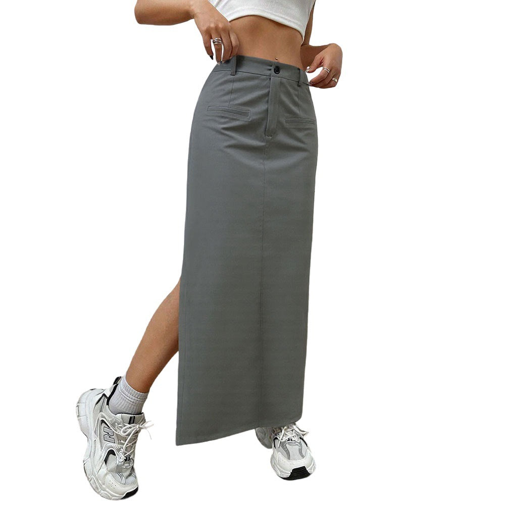 Damen Langer Rock Mit Seitlichem Schlitz Eveloria