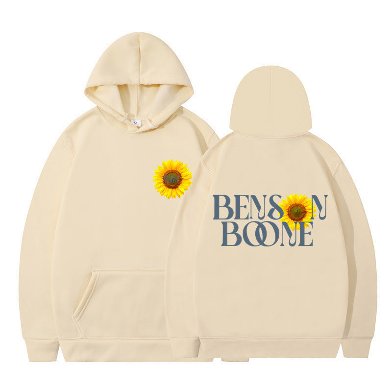Damen Kapuzenpullover Sonnenblumenmotiv Bequem Eveloria