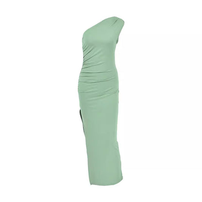 Damen Wickelkleid Asymmetrisch Hochschlitz Eveloria