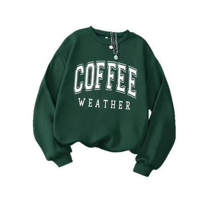 Damen Sweatshirt Coffee Weather Aufdruck Eveloria