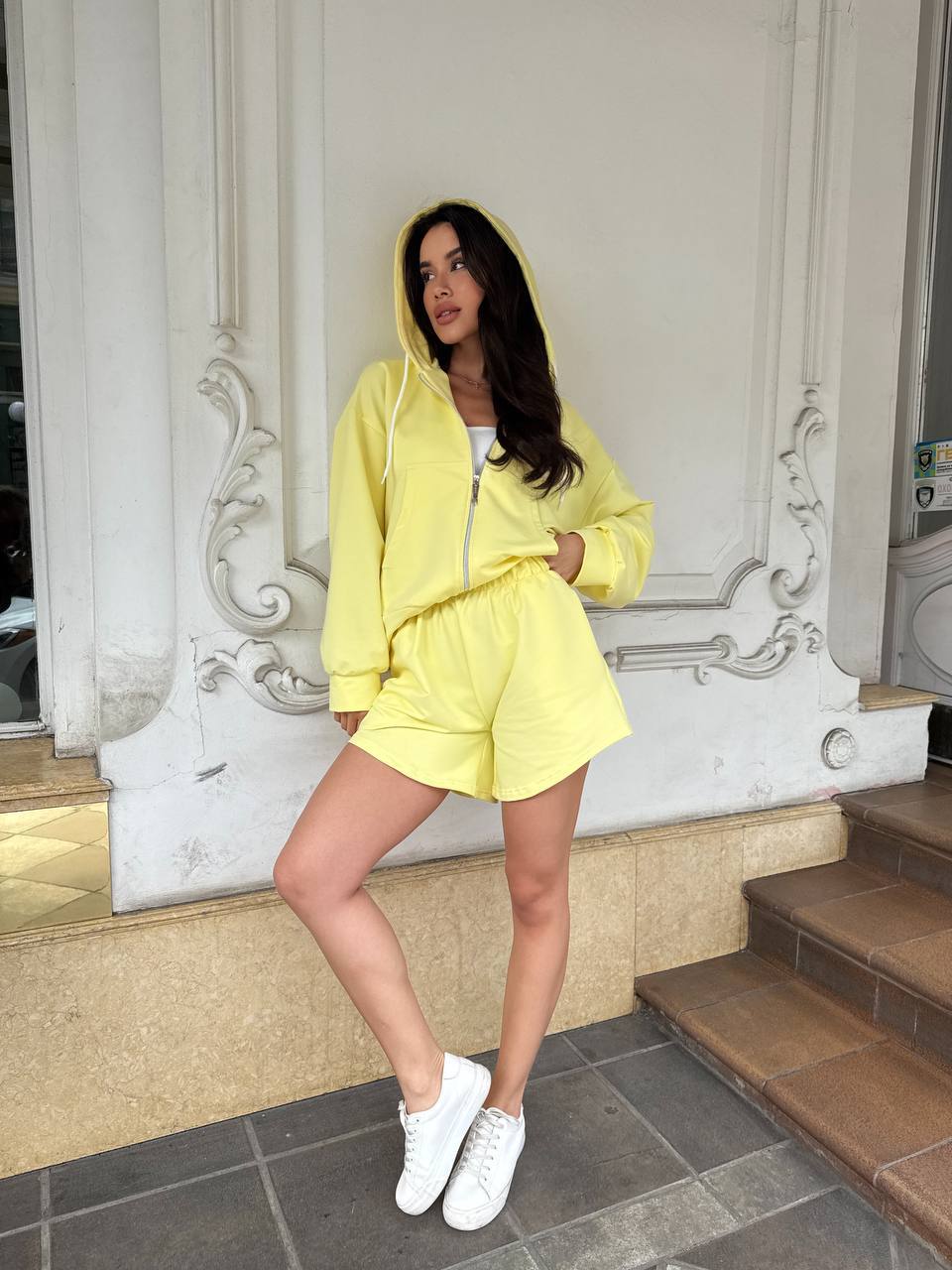 Damen Lässiges Hoodie Shorts Set Eveloria
