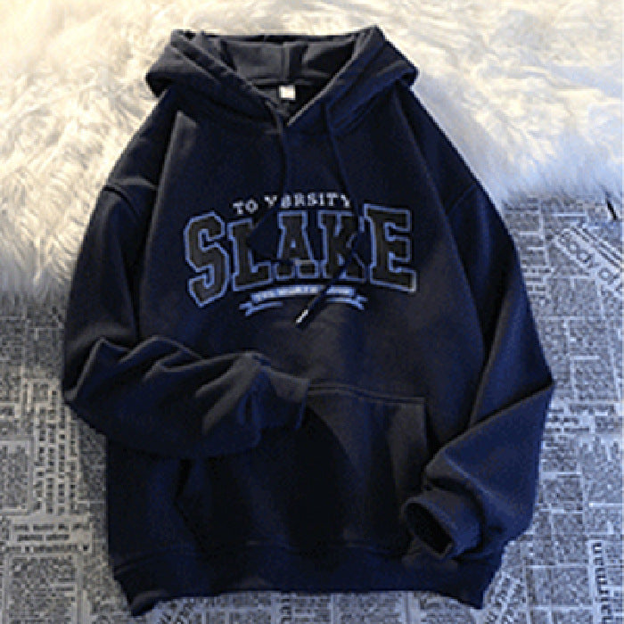 Damen Hoodie Kapuze Lässig Grau Eveloria