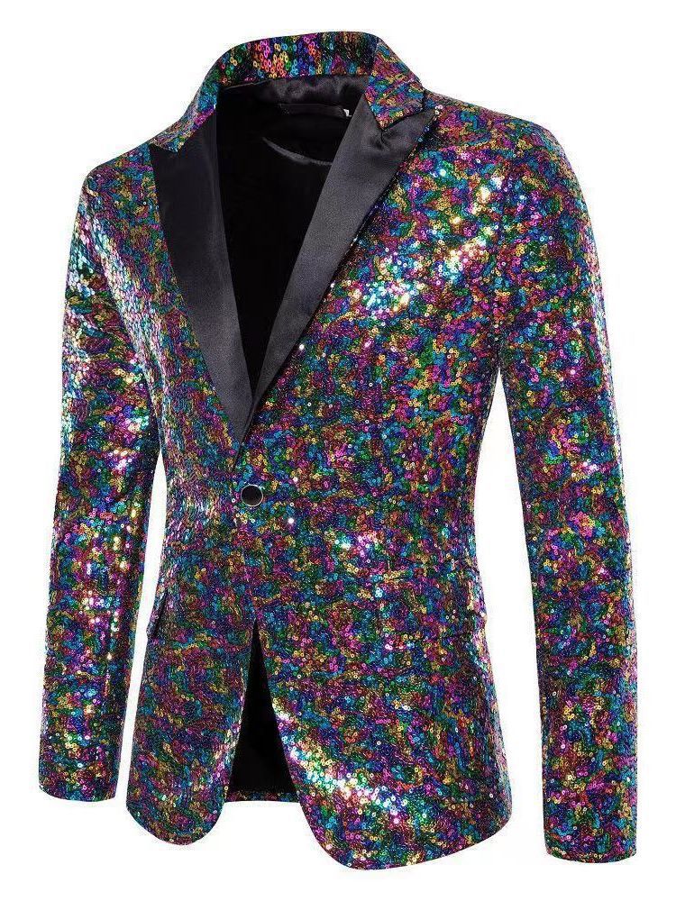 Herren Blazer Pailletten Elegant Edel Dekor Eveloria