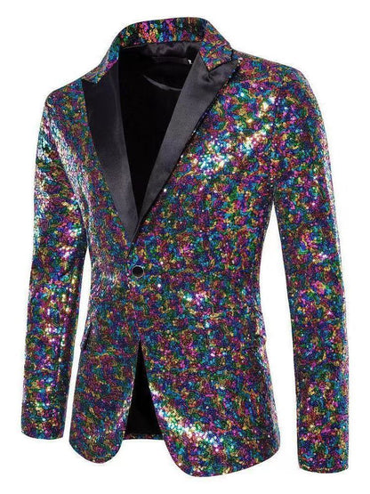 Herren Blazer Pailletten Elegant Edel Dekor Eveloria