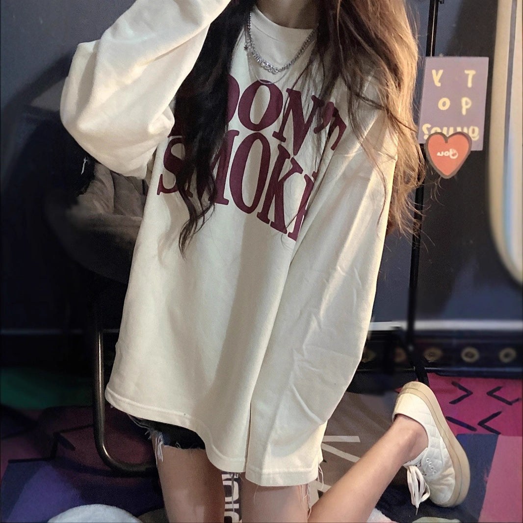 Damen Oversized-Shirt mit Schriftzug Eveloria