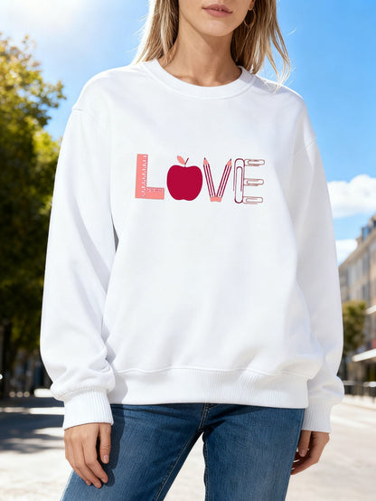 Damen Sweatshirt Love-Motiv Eveloria