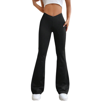 Damen Flare-Hosen Hochwerder Elastisch Eveloria