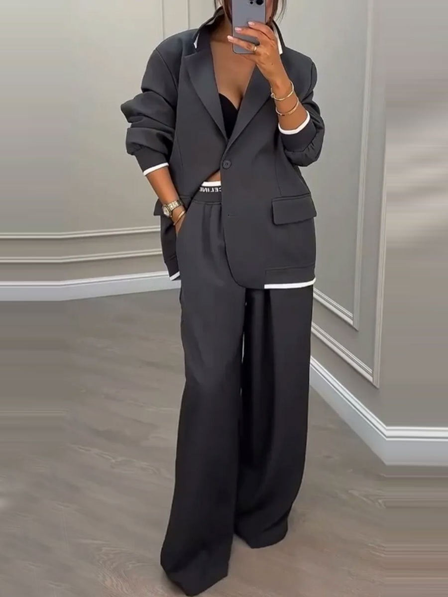 Damen Oversized Blazer-Set mit Anzughose Elegant