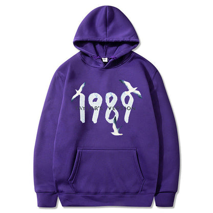 Damen Kapuzenpullover Baumwolle Vogelmotiv Eveloria