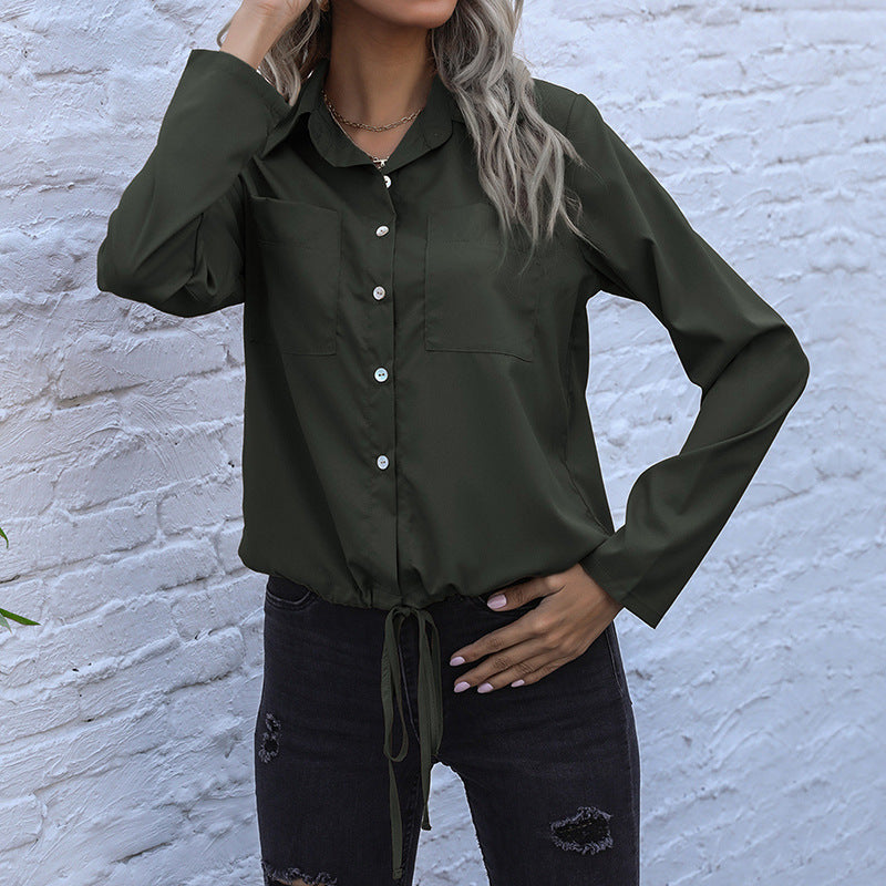 Damen Bluse Verkürzte Vorderseite Knopfdetail Weiße Bluse