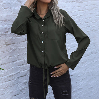 Damen Bluse Verkürzte Vorderseite Knopfdetail Weiße Bluse