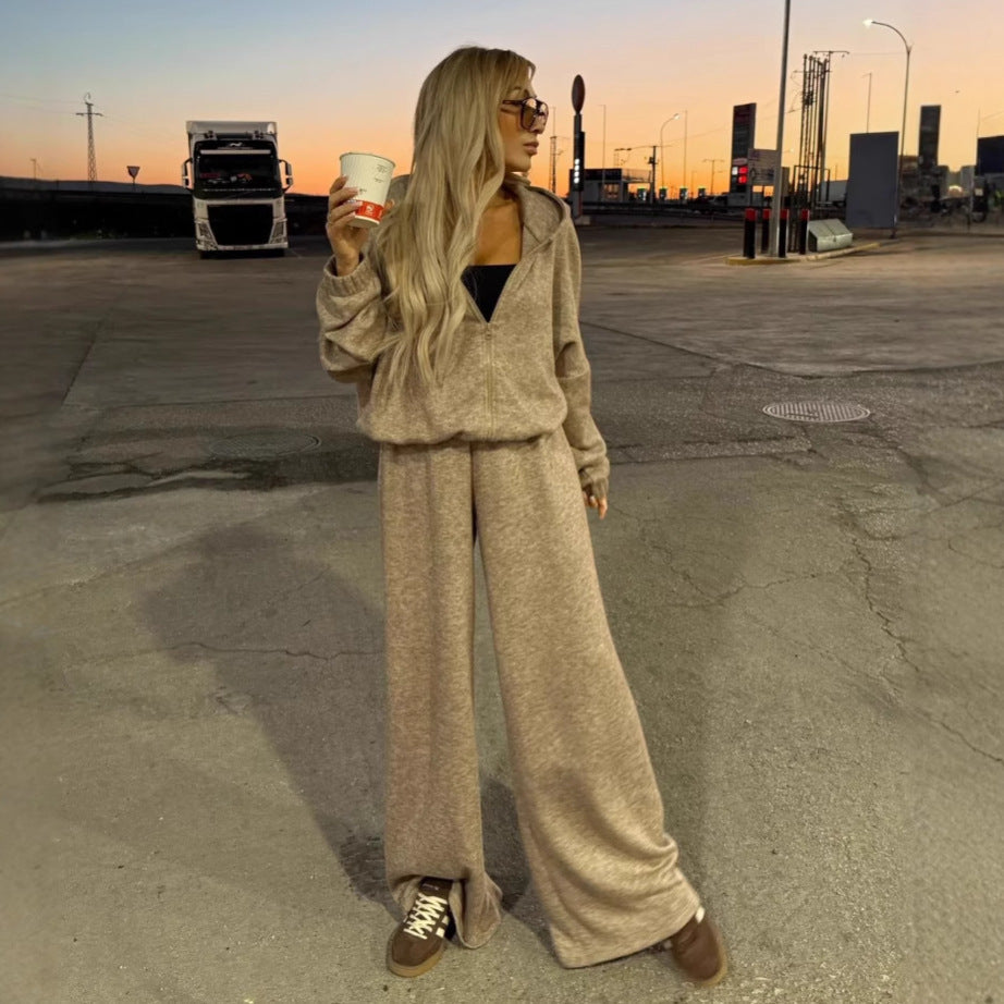 Damen Fleece-Overall Reißverschluss Weites Bein Eveloria