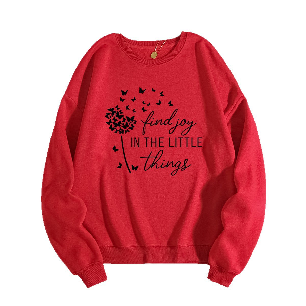 Damen Sweatshirt Floral Aufdruck Motivierender Spruch