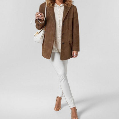 Damen Wildlederjacke Lässige Passform Eveloria