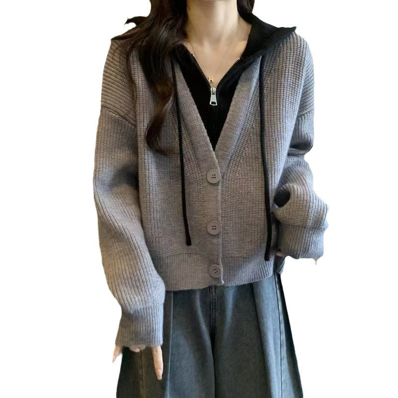 Damen Wickeljacke mit Kapuze Modisch