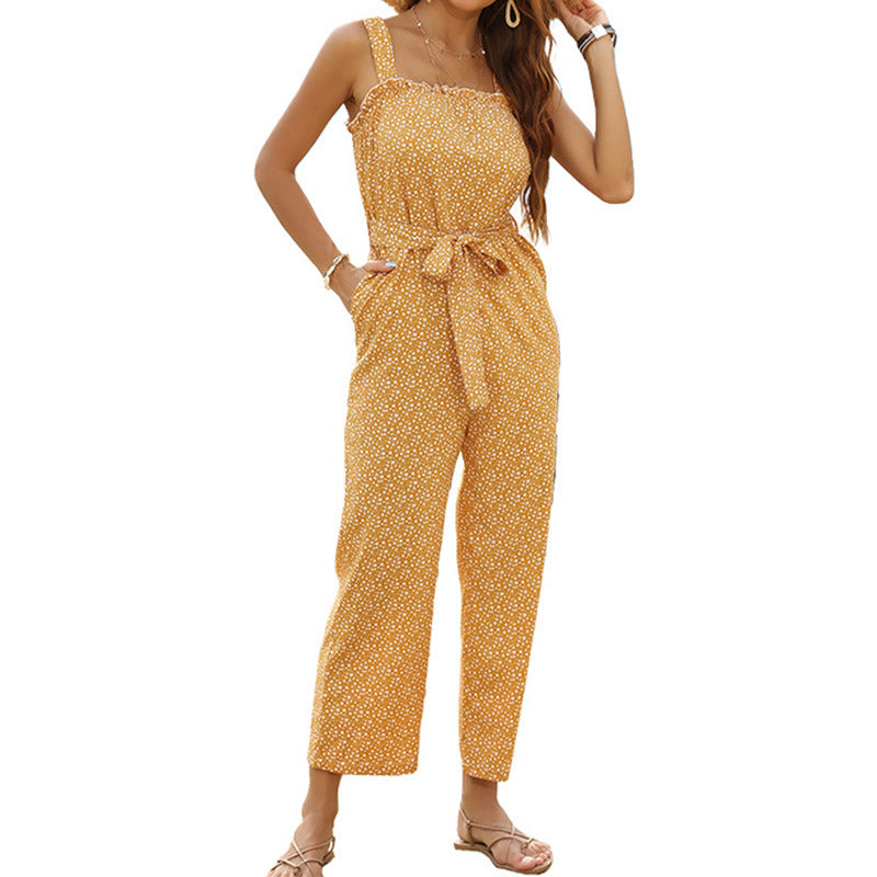 Damen Jumpsuit mit verstellbaren Trägern und Taillenzug