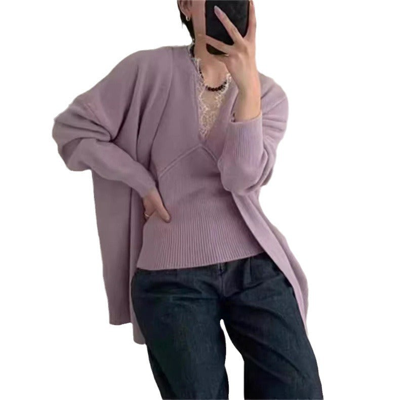 Damen Strickjacke Weit Schnitt Komfortabel Eveloria