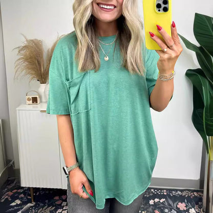 Damen Oversized T-Shirt mit Tasche Eveloria