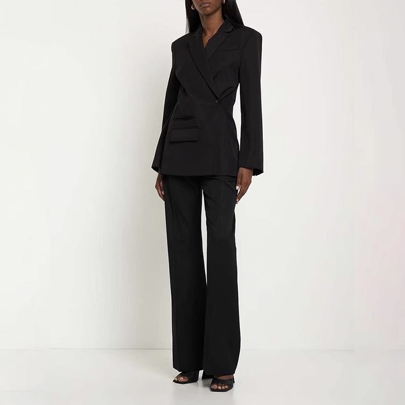 Damen Blazer Asymmetrisch Moderner Schnitt Eveloria