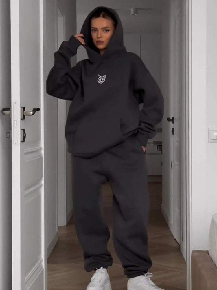 Damen Hoodie Jogginghose Set Elastischer Bund Praktische Taschen